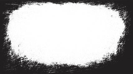 Brush-strokes form a graphic frame around a white background. Overlay old frame and border effect torn and crumpled grunge pattern for poster.