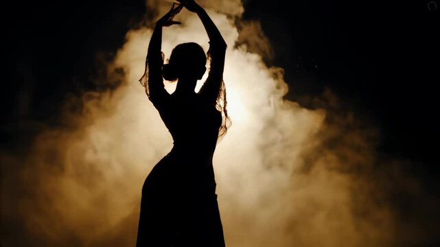 Seductive Moves: Exotic Dancer in a Dark Studio