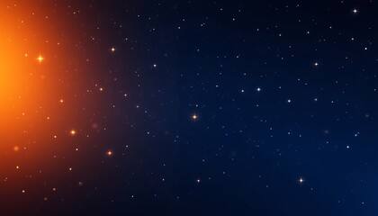 Naklejka premium Cosmic Night: A Celestial Tapestry of Orange and Blue Hues
