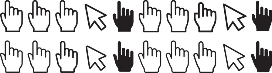Obraz premium silhouette vector illustration set of cursor icons 
