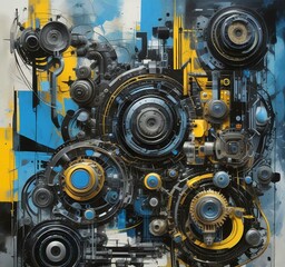 Fototapeta premium Illustration of abstract technology background.