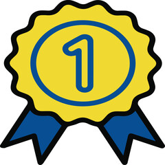 First Place Award Line Icon