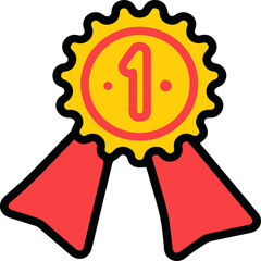 First Place Award Line Icon