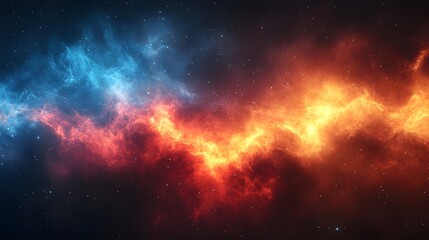 A gradient of fiery red transitioning into starlit blue.