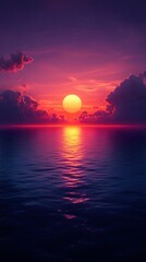 A gradient of fiery sunset orange blending into twilight purple.