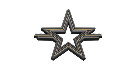 Obraz premium Modern Gray and Gold Star Design 3D Render isolated on white background. Generative AI