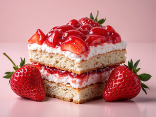 Irresistible Strawberry Cake Slice &ndash; Perfect for Restaurant Menus and Advertisements