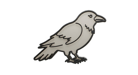 Fototapeta premium Stylized 3D Raven Illustration Bird Graphic Design isolated on white background. Generative AI