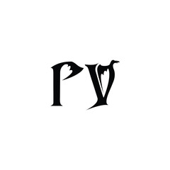 PV monogram logo design letter text name symbol monochrome logotype alphabet character simple logo