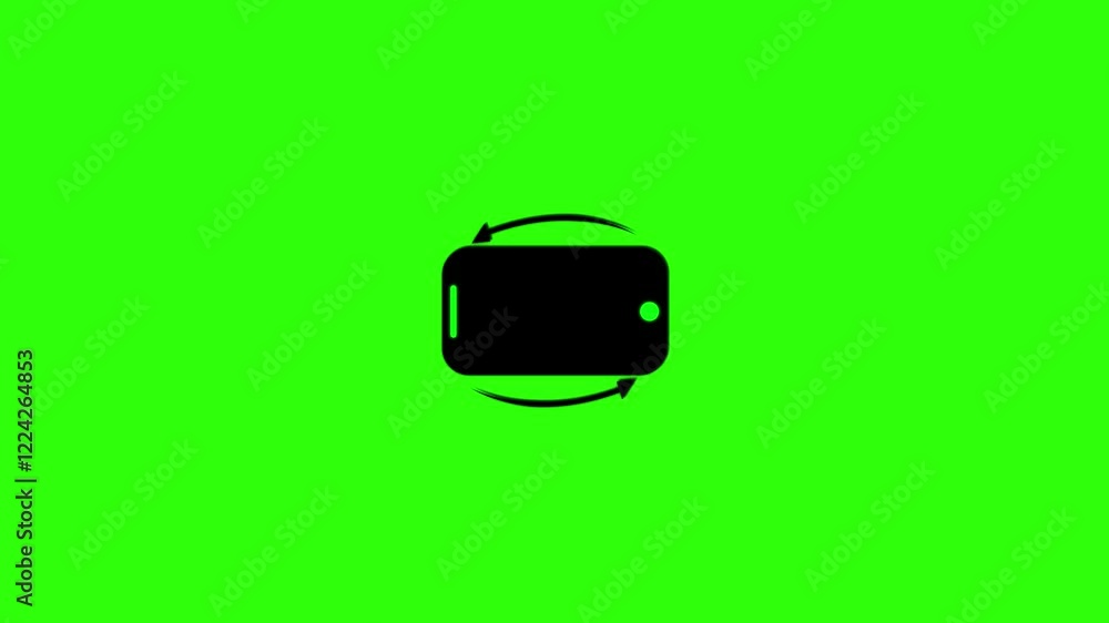 Poster turn the phone horizontally and vertically icon. phone rotation from vertical to horizontal on black