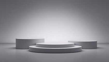 Obraz premium Minimalist White Product Display Platform Mockup