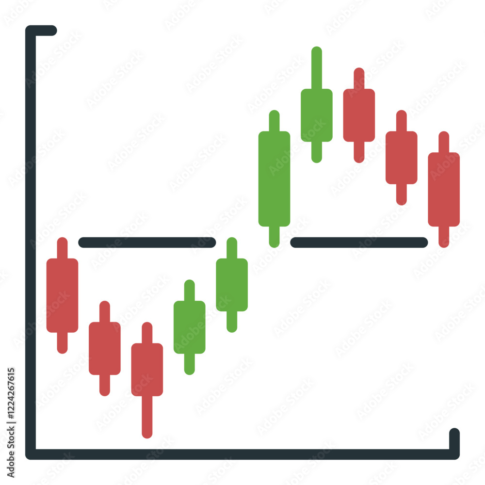 Poster cryptocurrency candlestick chart vector analytics simple icon or symbol