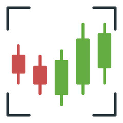 Candlestick Chart Analysis vector Cryptocurrency Trading icon or symbol