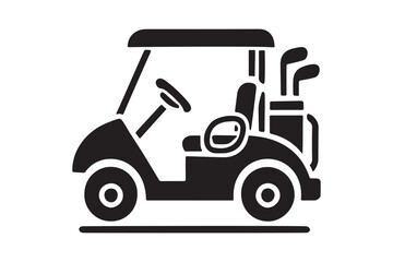 Minimalist Golf Cart Silhouette Clean Vector Artwork