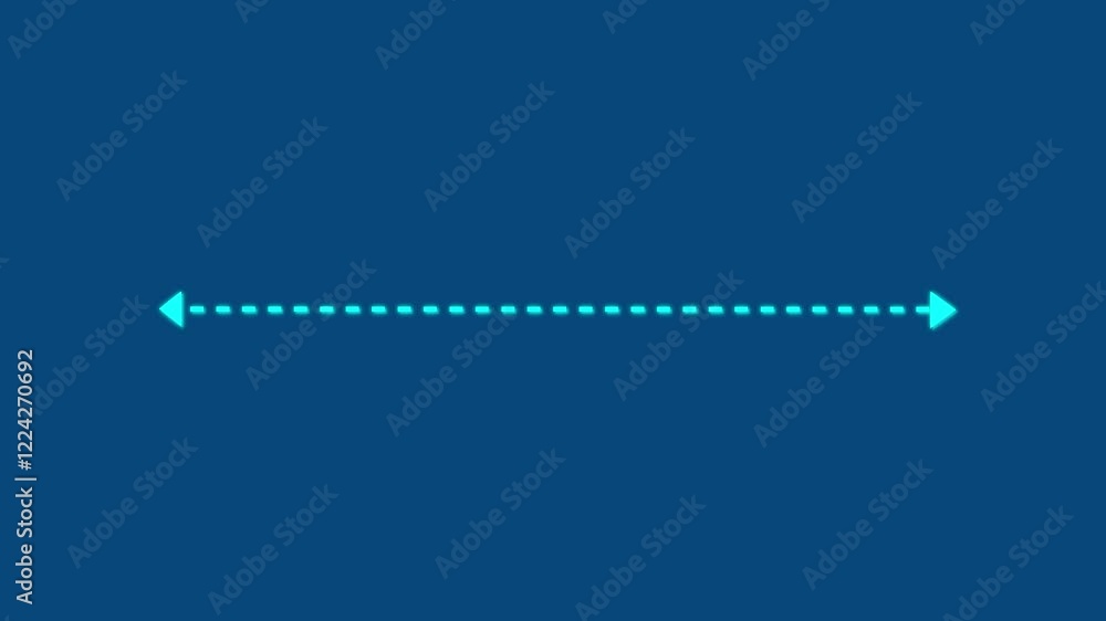 Poster measuring distance length dotted line animation, abstract measuring length dotted line icon left and