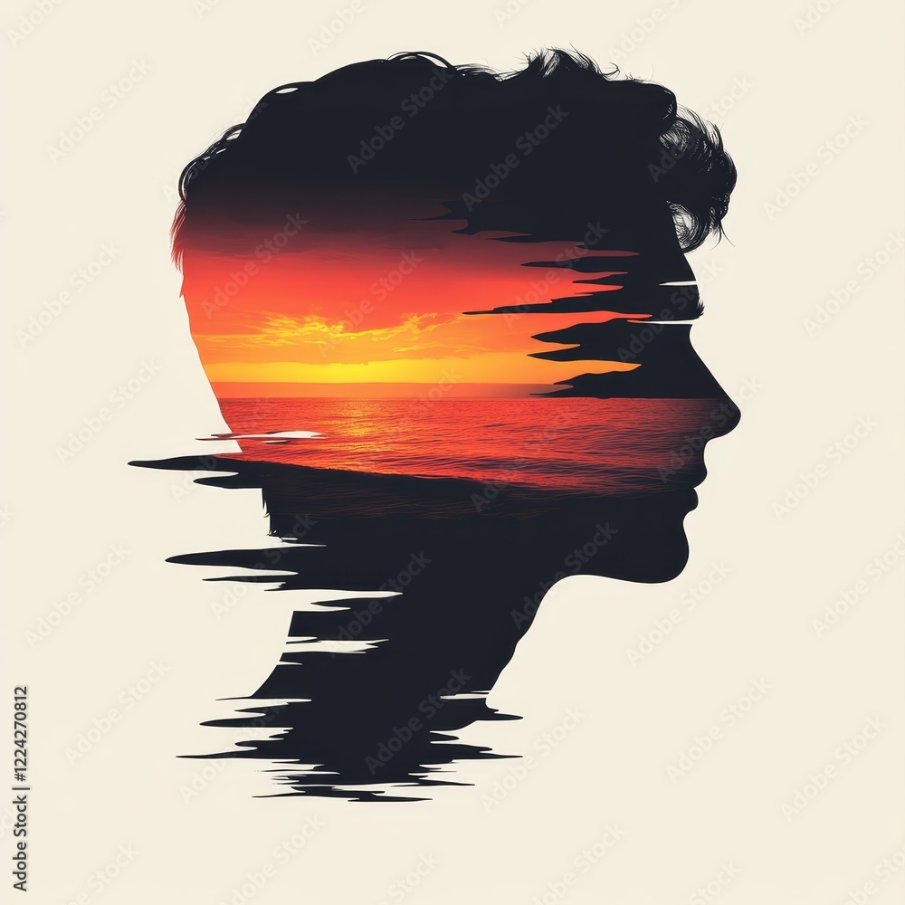 Poster exploring the intersection of identity and nature through artistic silhouette design