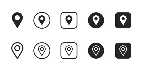 Location, address, pin, venue, map location, geo, placeholder, Outline signs and more, perfect for websites, apps, and print projects; these scalable icons are fully customizable for print.