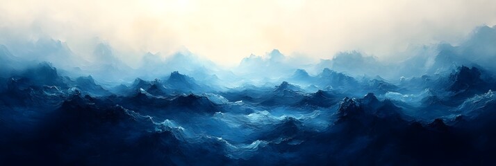 Obraz premium A gradient of oceanic hues blending from teal to cobalt blue.