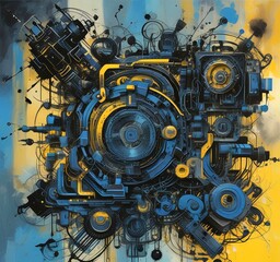 Obraz premium Illustration of abstract technology background.