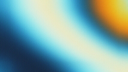 Obraz premium Retro grain blue white gradient background with noise effect combines nostalgic design element, vintage 70s aesthetic, ideal for print banner, poster design, web header, or retro wave graphic design 