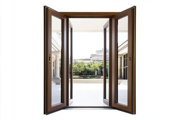 Interior Design Concept: Open Home Door Elements Isolated On White Background.