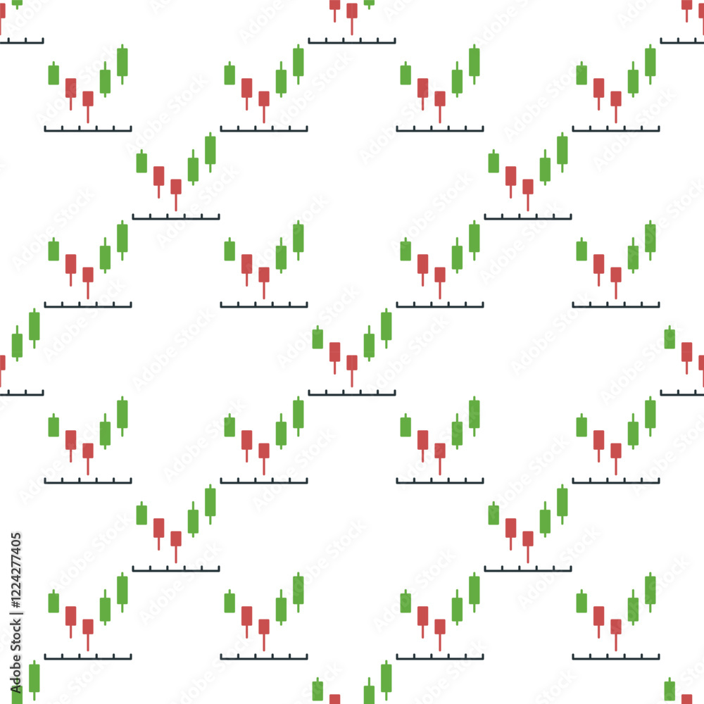 Aufkleber candlestick chart vector crypto trading and price action seamless pattern