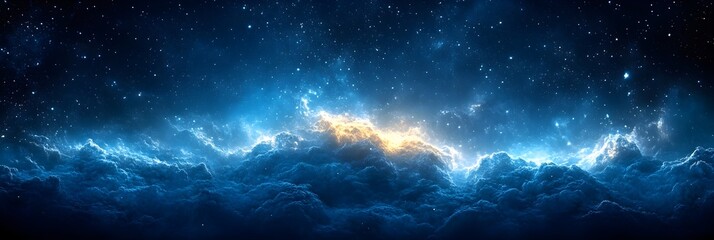 Fototapeta premium A gradient of shimmering silver fading into cosmic indigo.