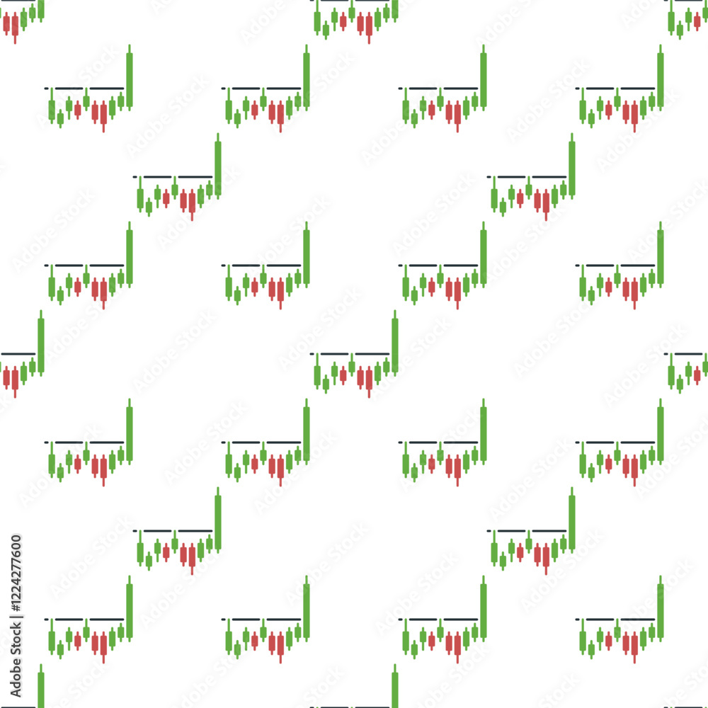Poster range breakout vector candlestick chart seamless pattern