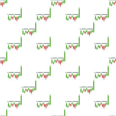 Range Breakout vector Candlestick Chart seamless pattern