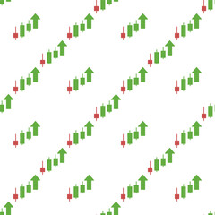 Uptrend Candlestick Chart vector Stock Advanced Investment Strategies seamless pattern
