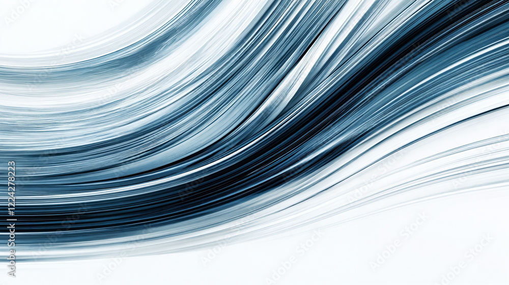 Aufkleber flowing blue and white abstract waves with smooth textures and dynamic movement reflecting artistic 