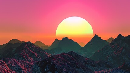 Obraz premium Stunning galaxy sunrise emerging over majestic mountains. The captivating blend of the celestial galaxy and the terrestrial mountains as the sun starts to rise, creating a breathtaking and awe 