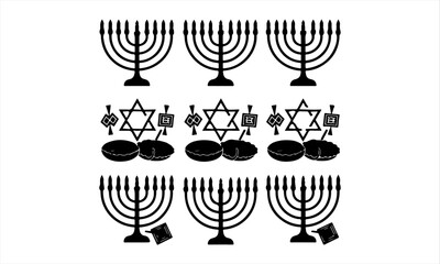 set of hand drawn illustrations of jewish passover