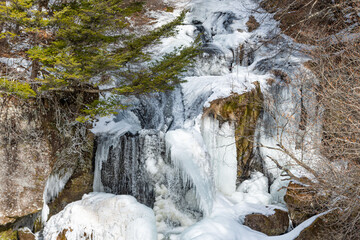 Waterfalls, the Ryūzu Falls located upstream from the Yugawa River which makes its way into Lake...
