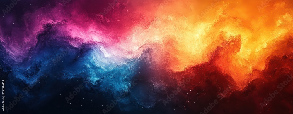 Poster vibrant color gradient background abstract design with warm and cool shades noisy texture for banner