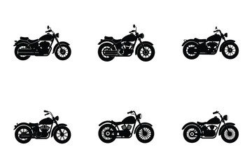 Obraz premium Retro cruiser motorcycle vector silhouette on white design