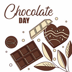 an image of a set of coffee chocolate isolated for chocolate day-related vector on the background 