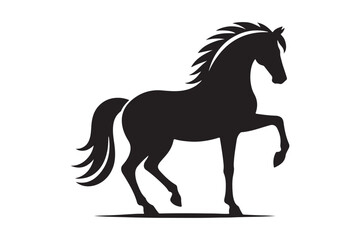 Elegant Horse Silhouette Black Vector Icon for Art Projects