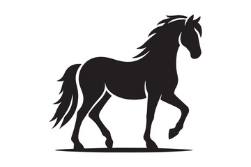 Stylish Black Horse Silhouette Vector Graphic for Design