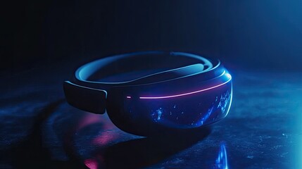 Futuristic Smart Glasses with Neon Lights and Cosmic Visuals