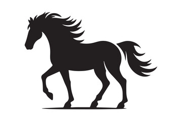 Simple Horse Silhouette Minimalist Black Vector Art