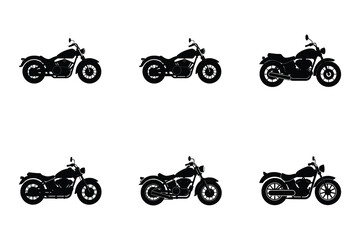 Classic motorcycle silhouette design on white vector background