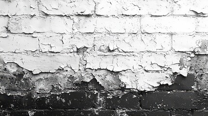 Obraz premium Weathered white brick wall texture, urban background, architectural detail