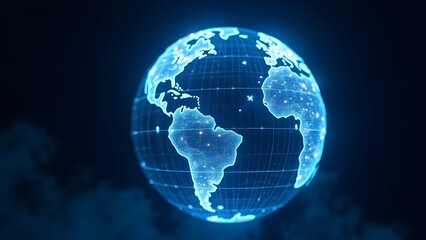 Fototapeta premium Glowing Earth Globe Technology Background 