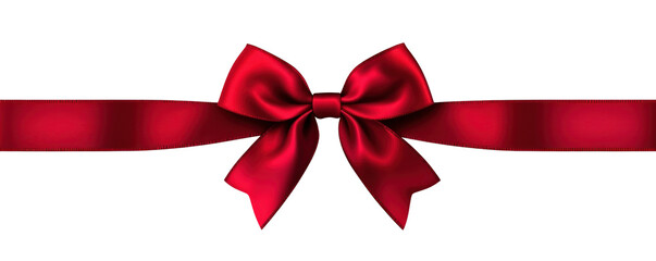 PNG Red bow with ribbon decoration holiday gift.