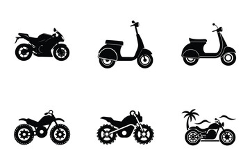 Obraz premium Motorcycle silhouette vector isolated flat design on white background
