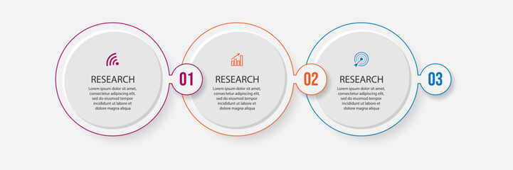 Vector illustration Infographic design template with icons and 3 options or steps. Can be used for process, presentation, layout, banner, infographic according to your business