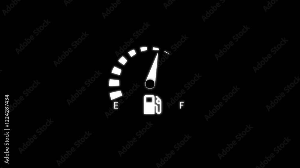 Poster animation of speedometer icon isolated on white background.digital symbols at the speedo meter. car 