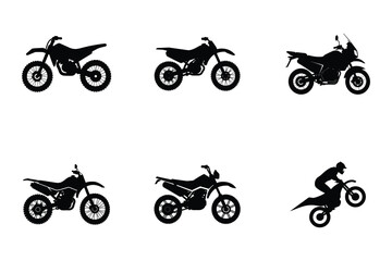Obraz premium Motorcycle flat silhouette design on white background