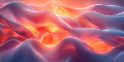 Obraz premium Abstract Transparent Curved Shapes in Pastel Colors with Reflections and Gradients